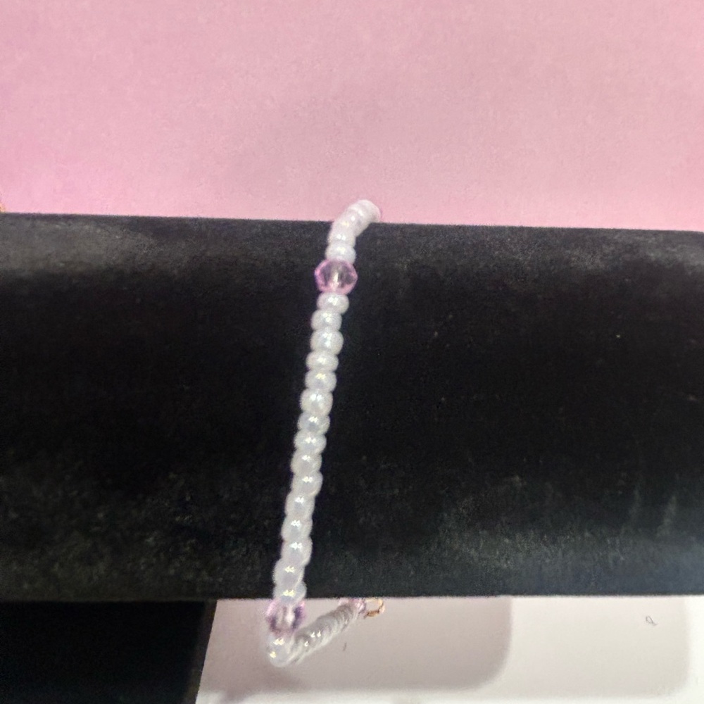 Pink Beaded Heart Stackable Bracelet Set - image 3